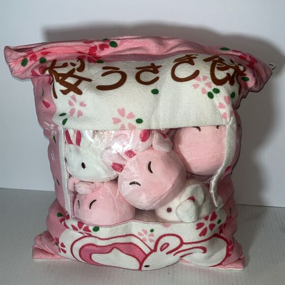 Bunny Pillow Japanese Plush Toy Soft Throw Stuffed Animal Pudding - Picture 2 of 7